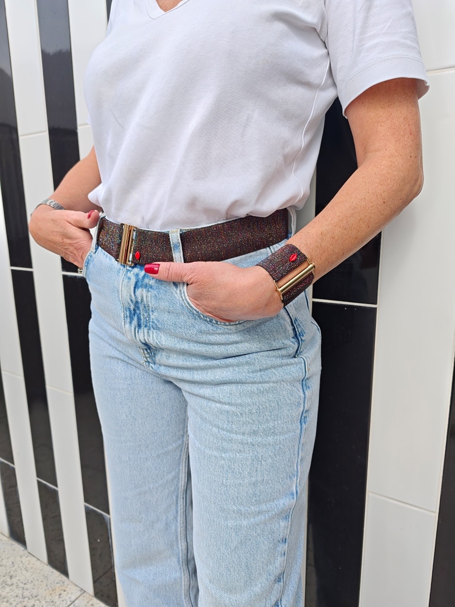 ceinture-elastique-glitter-brun-multicolore-venicia-portee