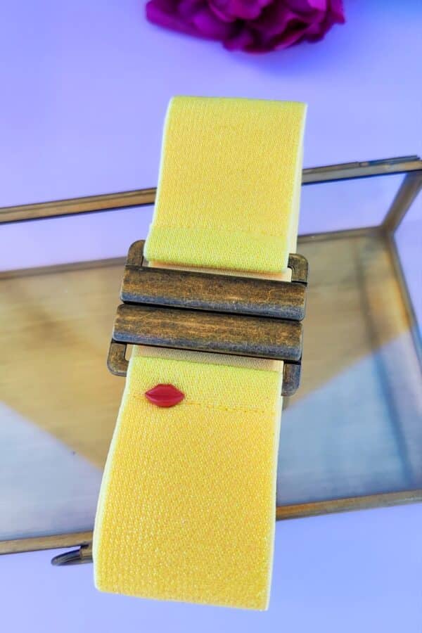 ceinture élastique noella jaune pailletée