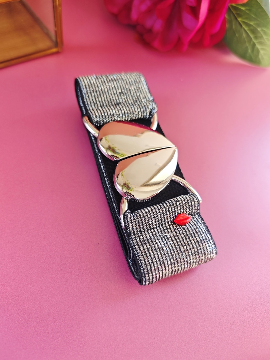 ceinture élastique argentée Lara