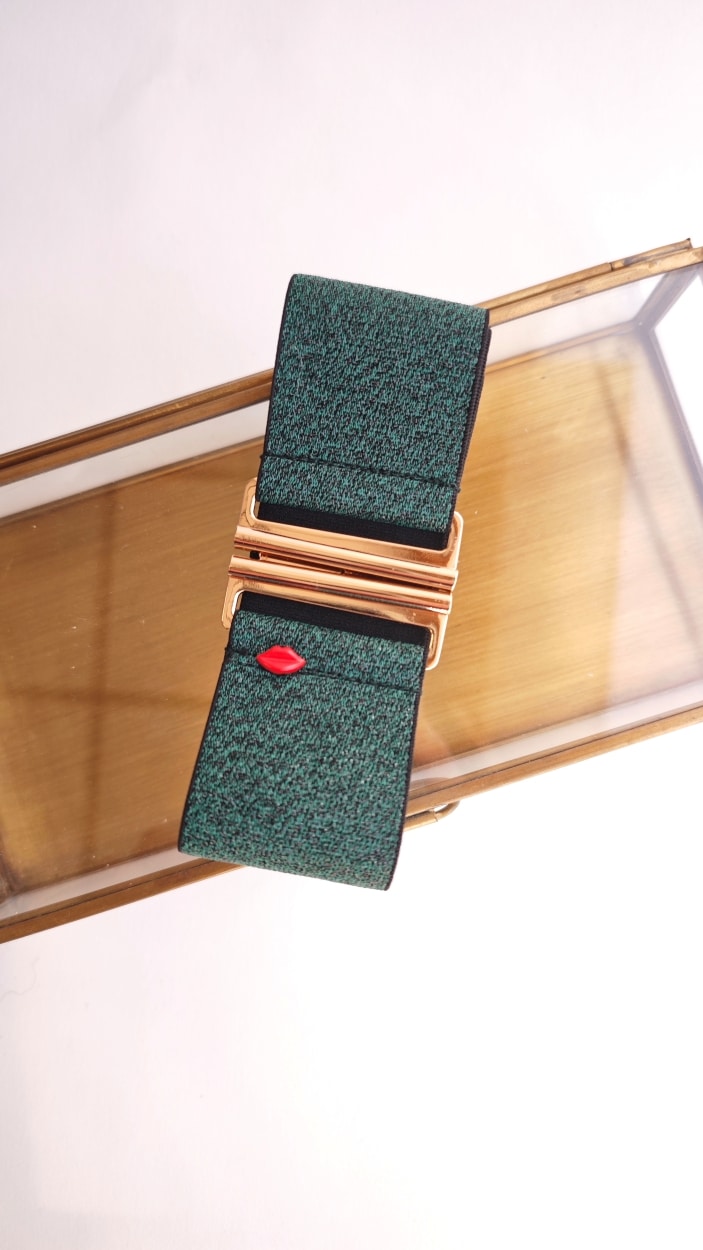 ceinture-elastique-lorena-vert-pailleté