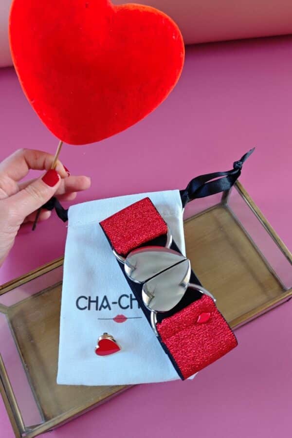 ceinture élastique rouge pailletée Cynthia