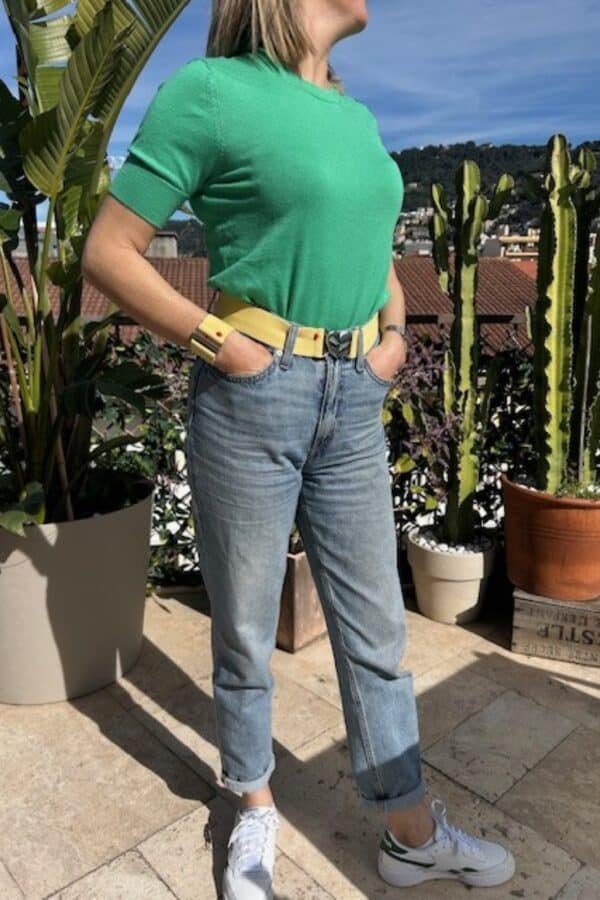 ceinture élastique jaune beurre