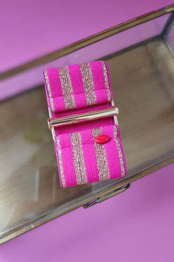 manchette Katia fuchsia et dorée