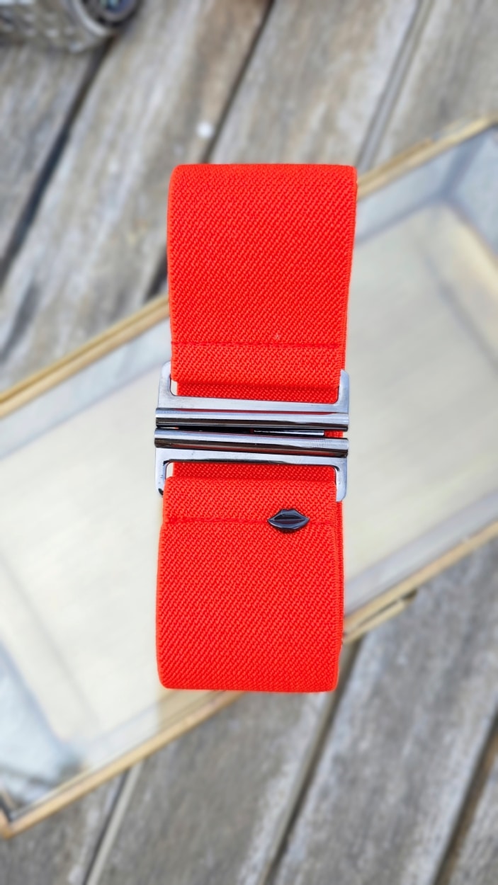 ceinture-élastique-orange-vif-homme