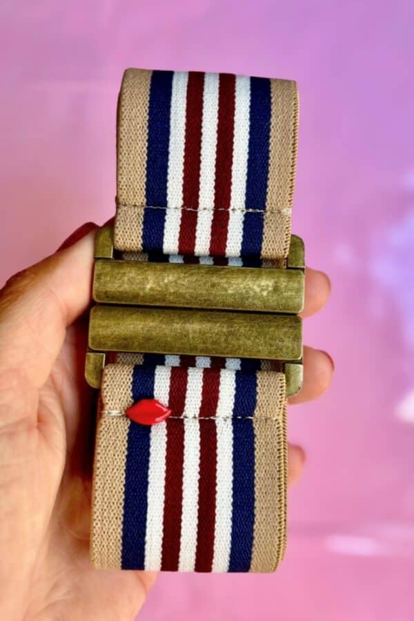 ceinture élastique rayée multicolore