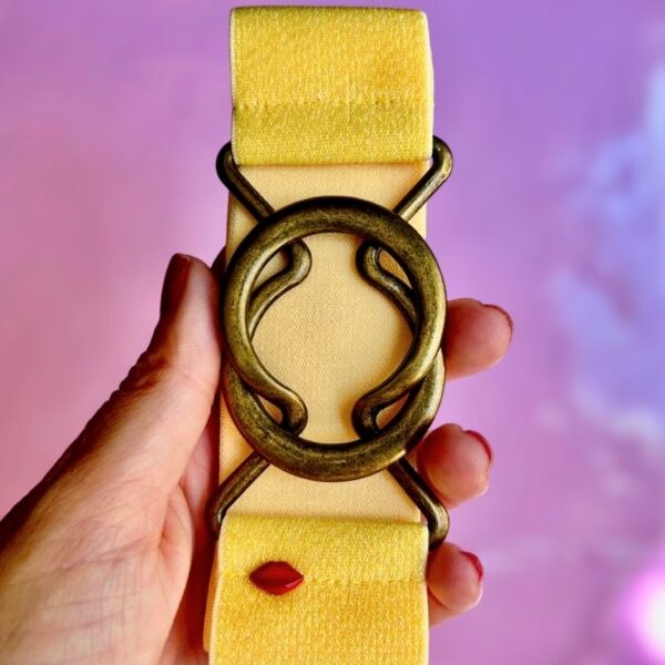 ceinture élastique jaune pailletée
