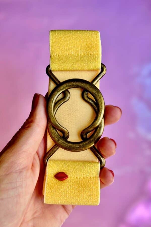 ceinture élastique jaune pailletée
