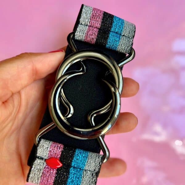 ceinture élastique multicolore arc-en-ciel