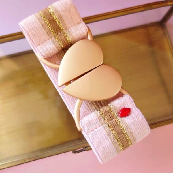 ceinture élastique rose poudré Ivana