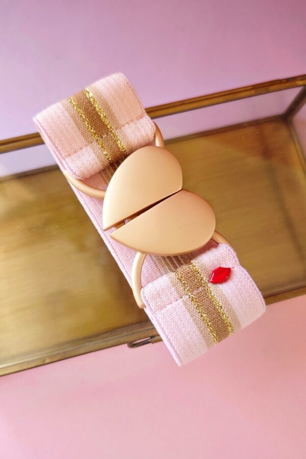 ceinture élastique rose poudré Ivana