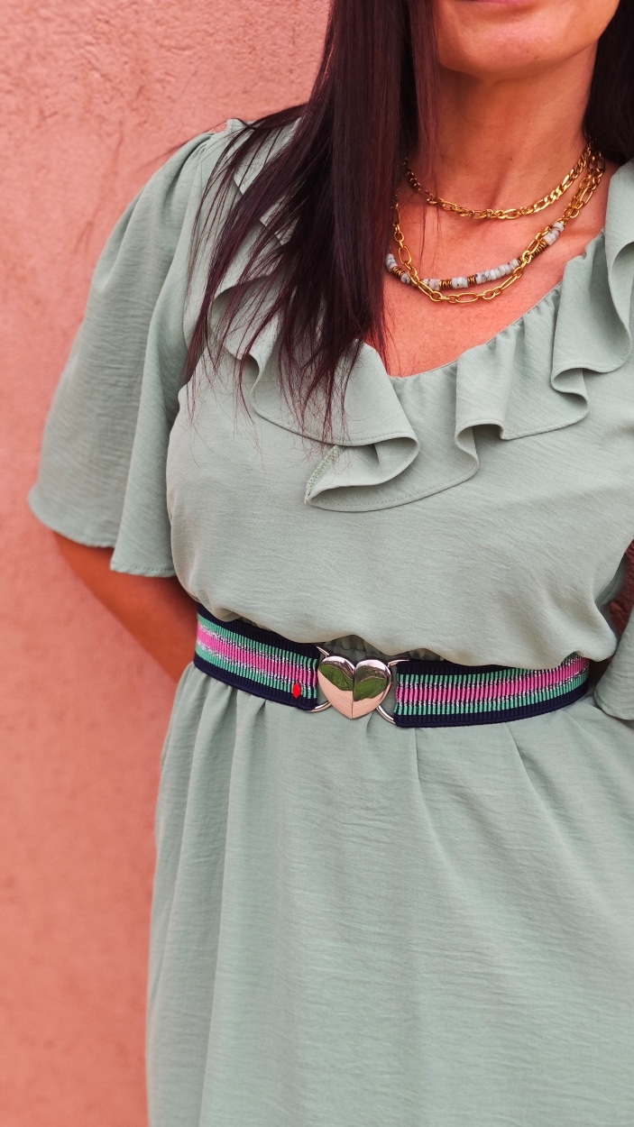 ceinture-elastique-rose-verte-vanessa