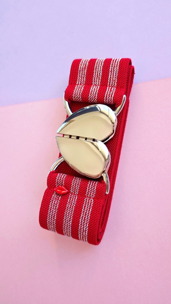 ceinture-elastique-rouge-et-argentée-carmela