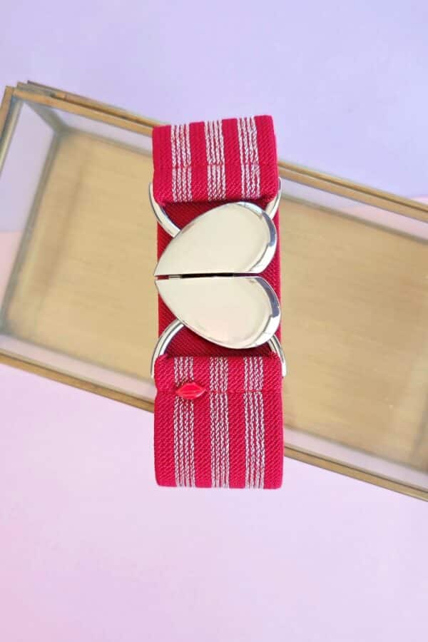 ceinture élastique rouge et argentée Carmela