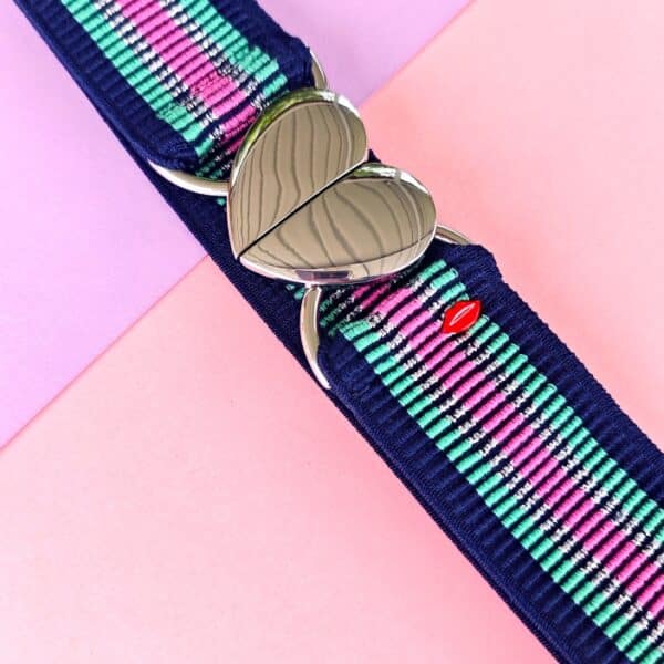 ceinture élastique rose et verte Vanessa