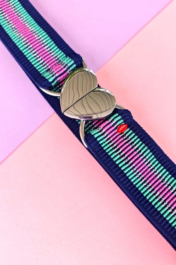 ceinture élastique rose et verte Vanessa