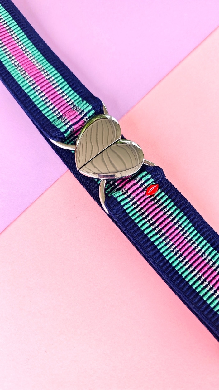 ceinture élastique rose et verte Vanessa