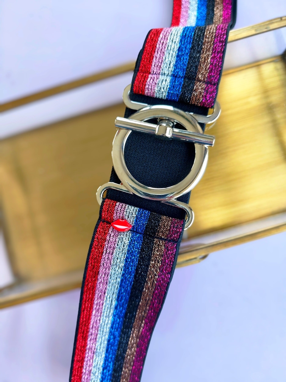 ceinture-elastique-multicolore-jemma-anneau-argenté