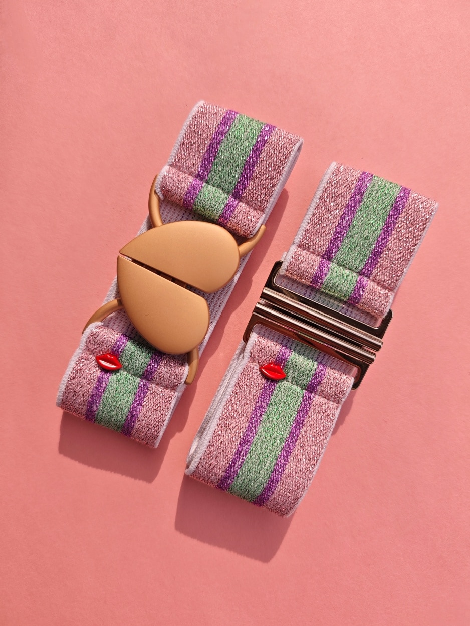 ceinture-elastique-lina-rose-bonbon-violet-vert-menthe-duo