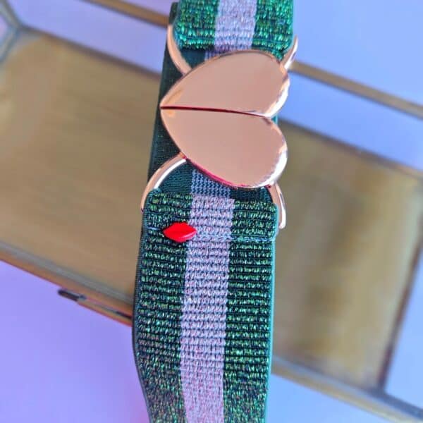 ceinture-elastique-tessa-kaki-rose-coeur