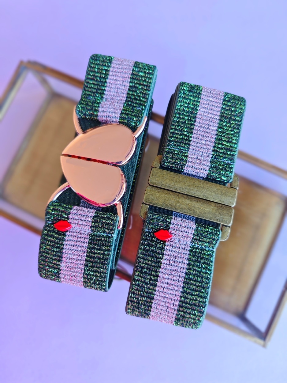 ceinture-elastique-tessa-kaki-rose-duo