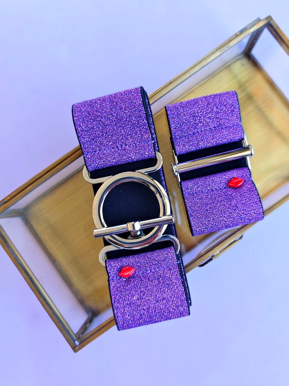bracelet-manchette-elastique-sara-lurex-violet-paillette