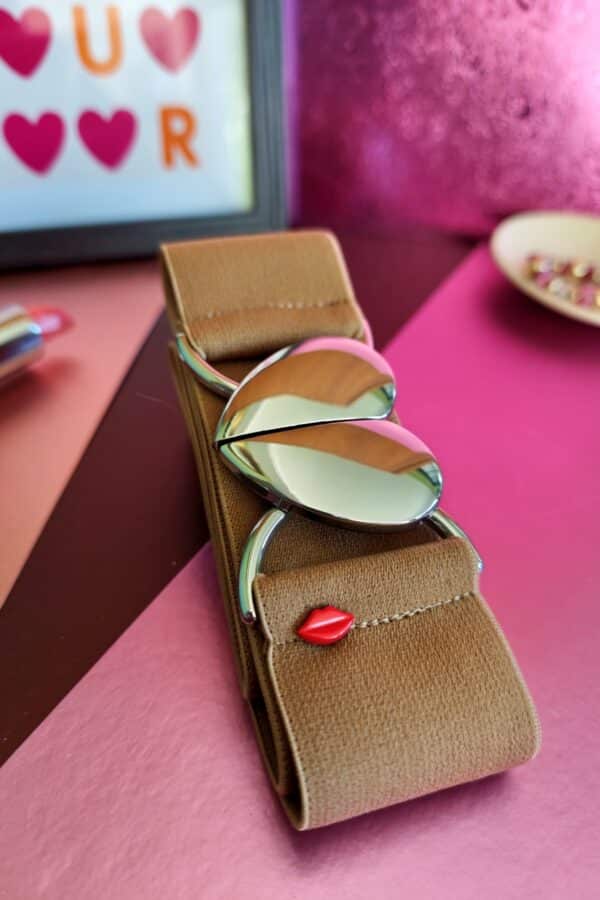 Ceinture élastique marron femme Clarissa brun havane