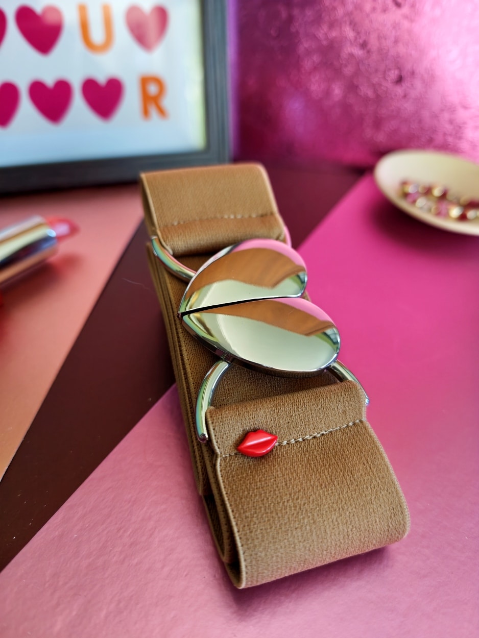 Ceinture élastique marron femme Clarissa brun havane